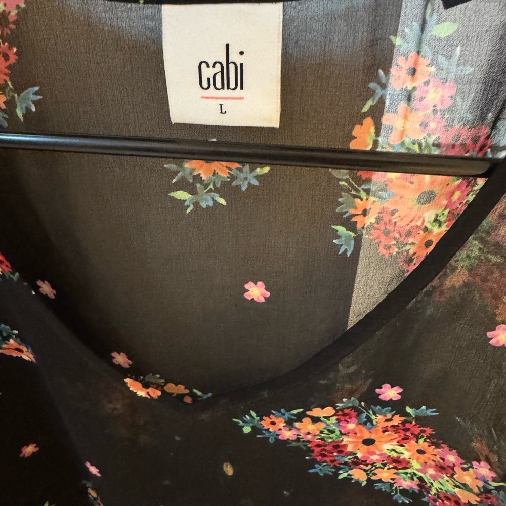 CAbi Black Sheer Floral Blouse - Picture 2 of 2